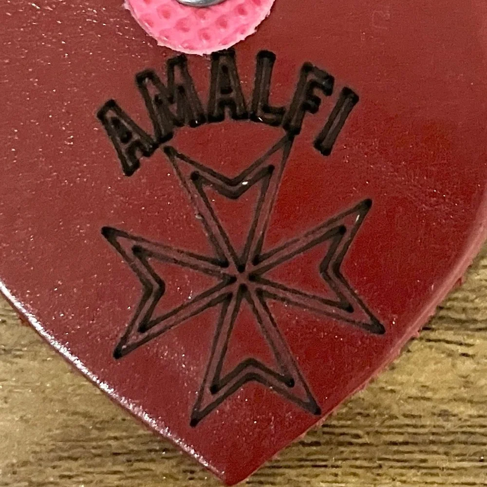 Genuine Leather Almalfi Heart Keychain Purse Charm NWOT